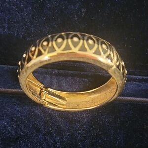 Elegant Gold and Black Bangle Bracelet